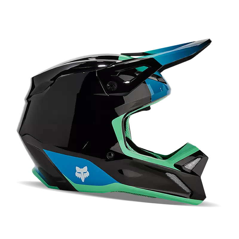 Youth V1 Ballast Helmet in Black and Blue on White Background