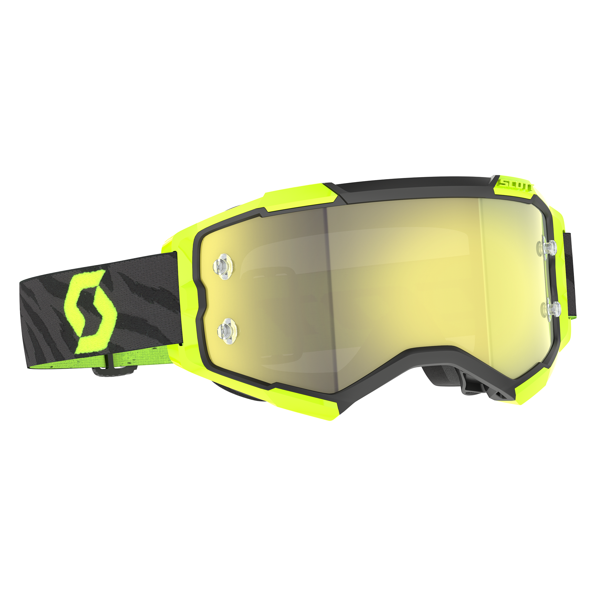 Scott Fury Goggle (Zebra Black / Neon Yellow) Yellow Chrome Works Lens