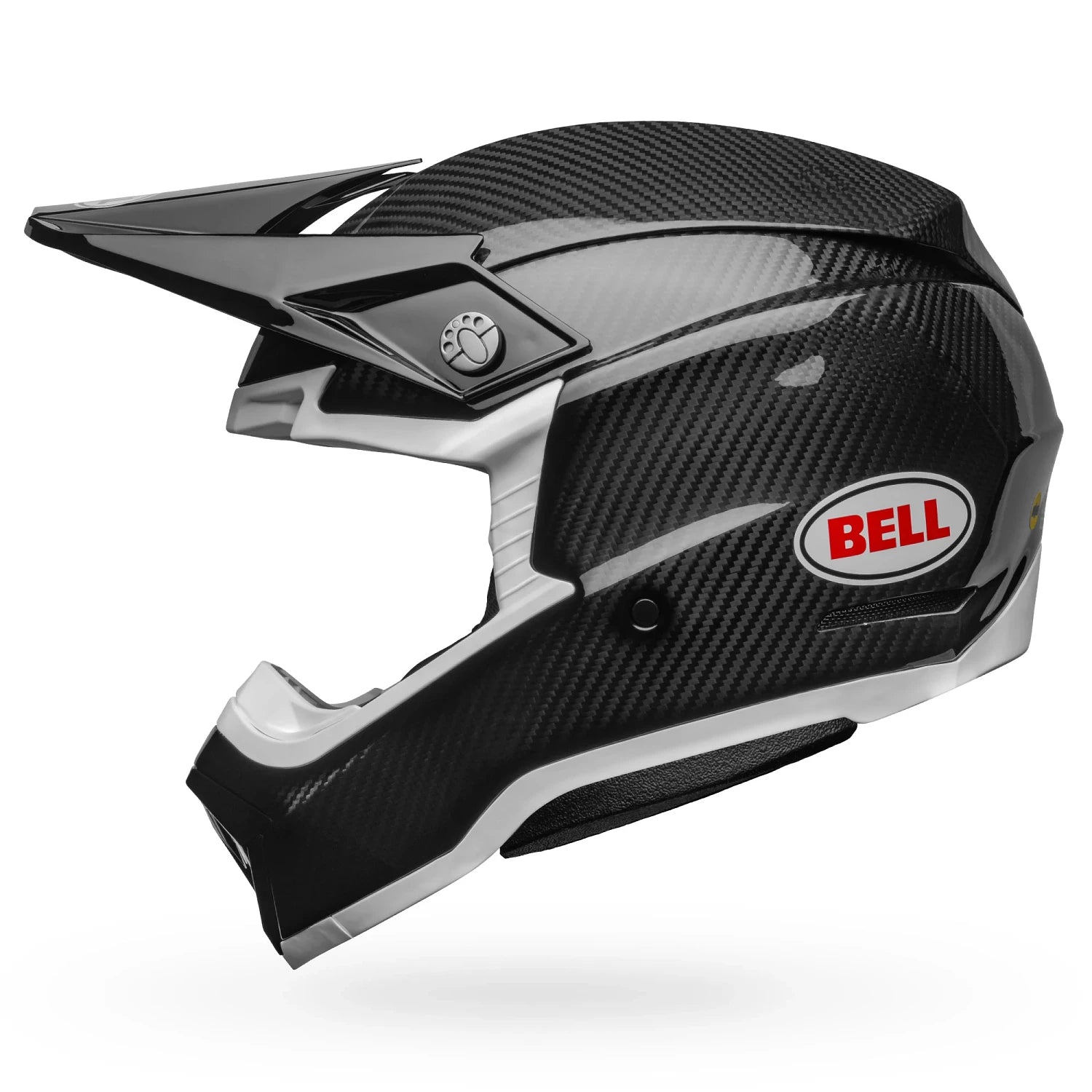 Bell MX Moto-10 Spherical Mips Adult Helmet (Gloss Black Carbon/White)