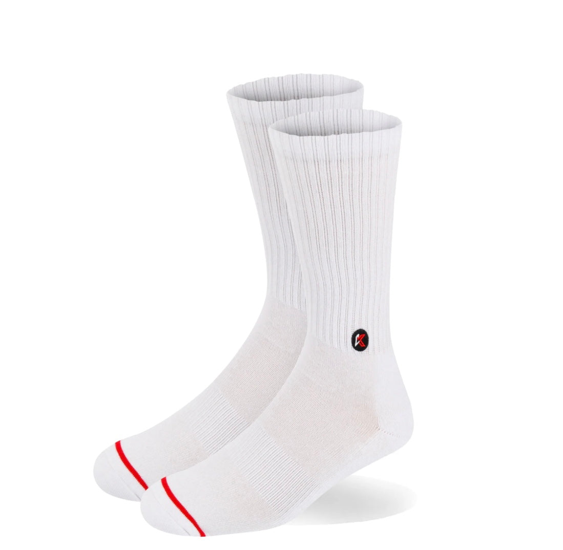 Solid White Crew Sock