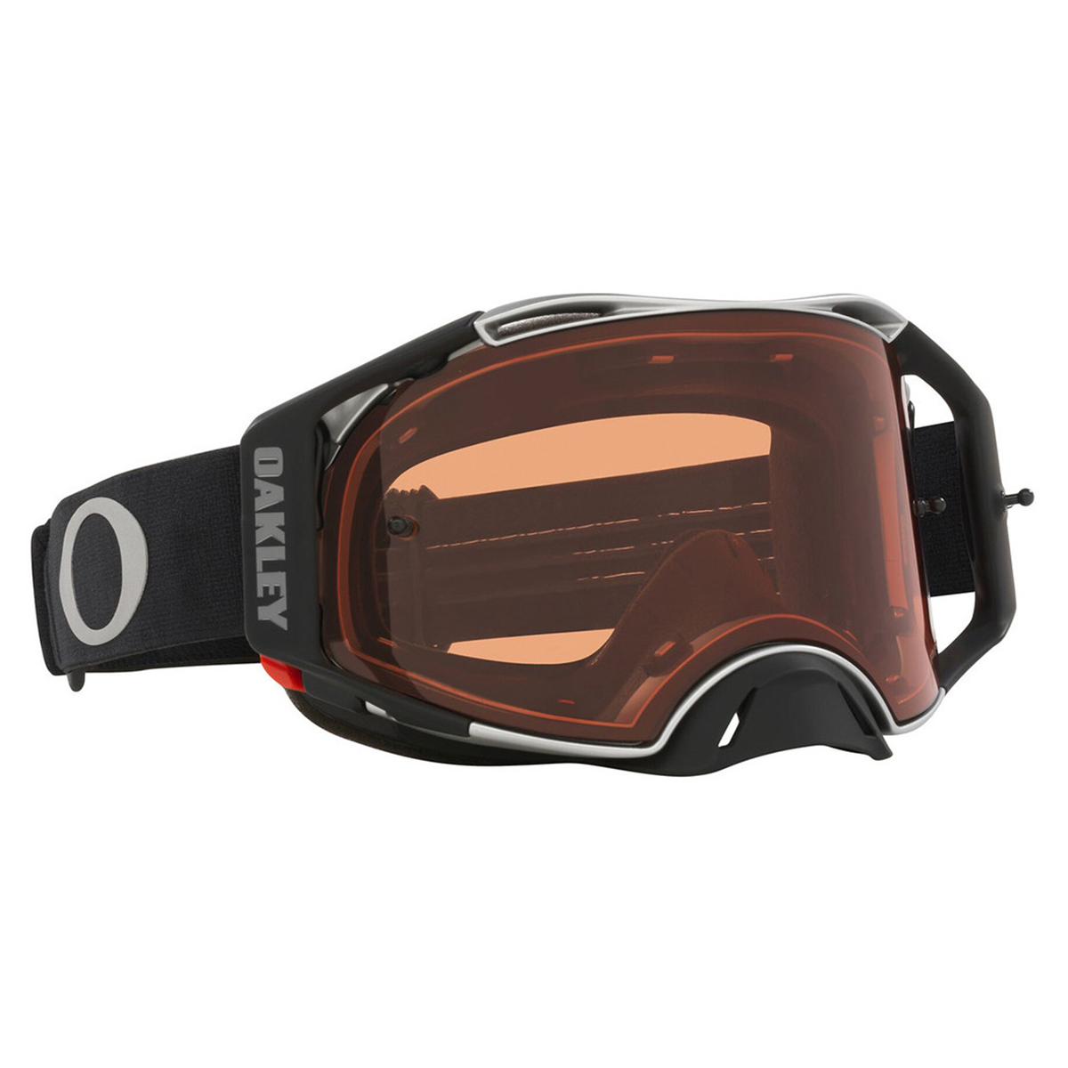 Oakley Airbrake MX Tuff Blocks Black Gunmetal w/Prizm MX Bronze motocross goggle, front view