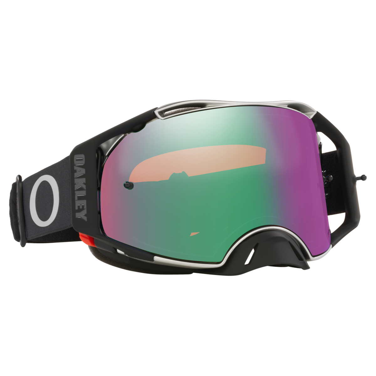 Oakley Airbrake MX Tuff Blocks Black Gunmetal w/Prizm MX Jade motocross goggle, front view