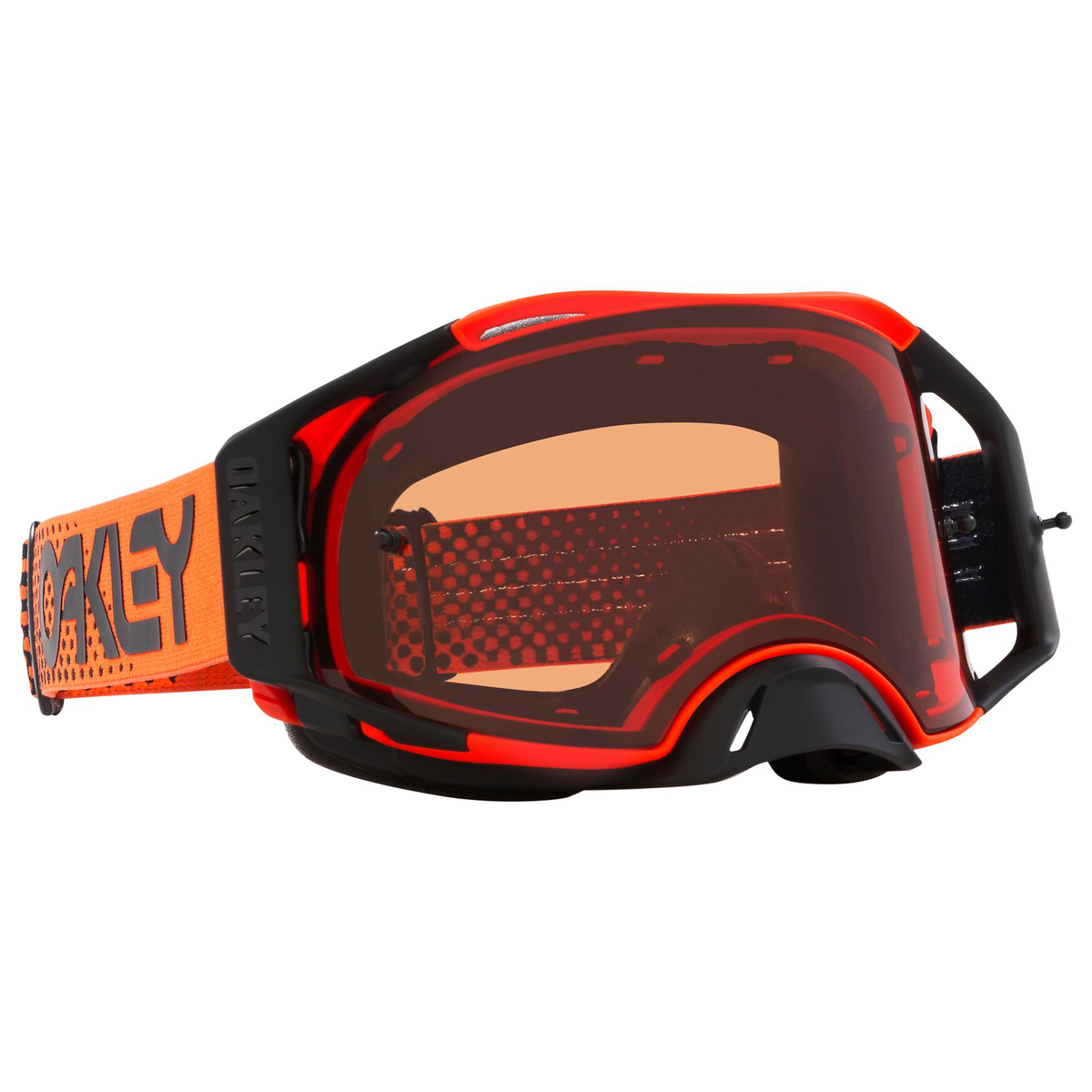 Oakley Airbrake MX Moto Orange B1B w/Prizm Bronze motocross goggle, front view