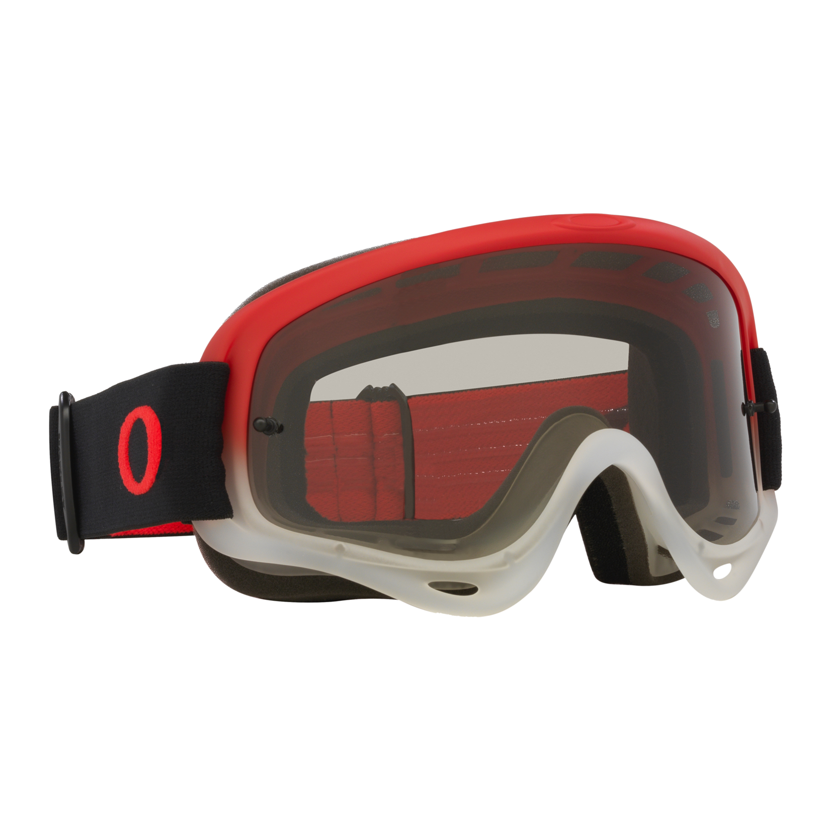 Oakley O Frame MX Team Red w/Light Grey motocross goggle, front view