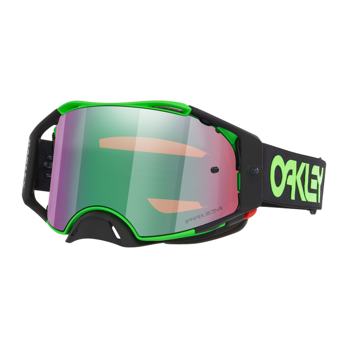 Oakley Airbrake MX Moto Green w/Prizm Jade motocross goggle, front view