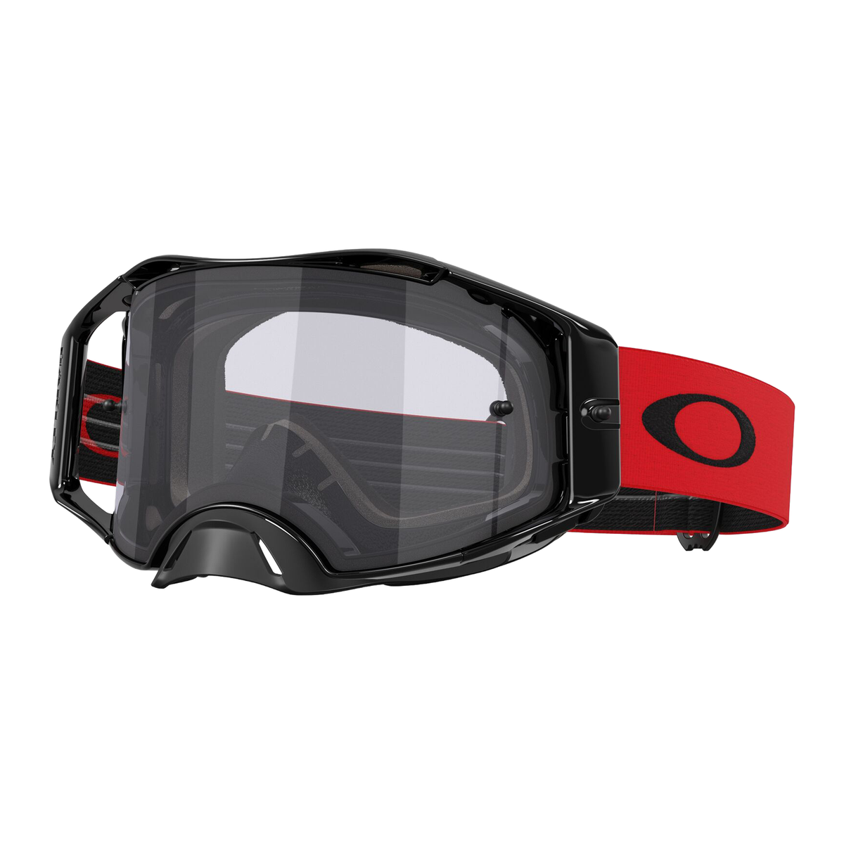 Oakley Airbrake Lite Moto Red w/Light Grey motocross goggle, front view