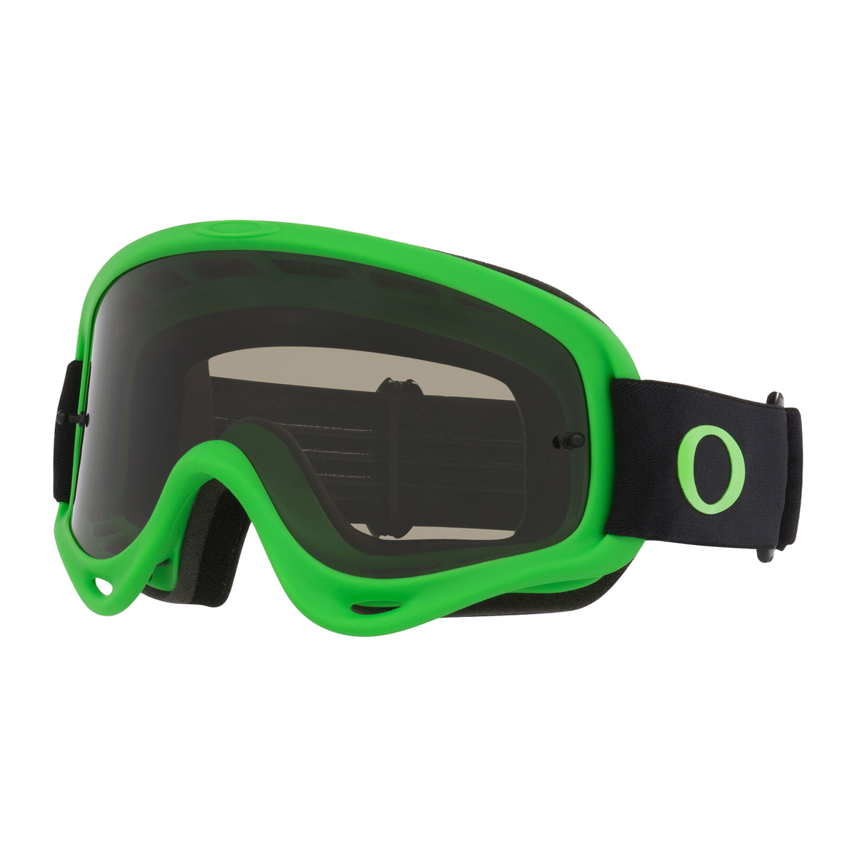 Oakley O Frame MX Moto Green w/Dark Grey motocross goggle, front view