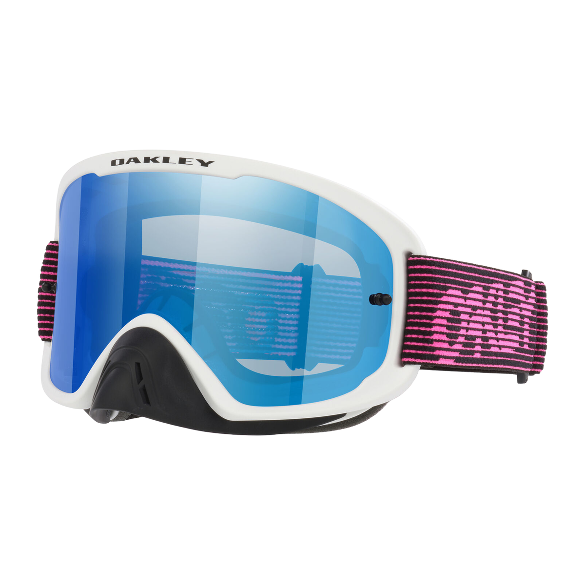Oakley O Frame 2.0 Pro MX White/Pink Streaks w/Black Ice Iridium motocross goggle, front view