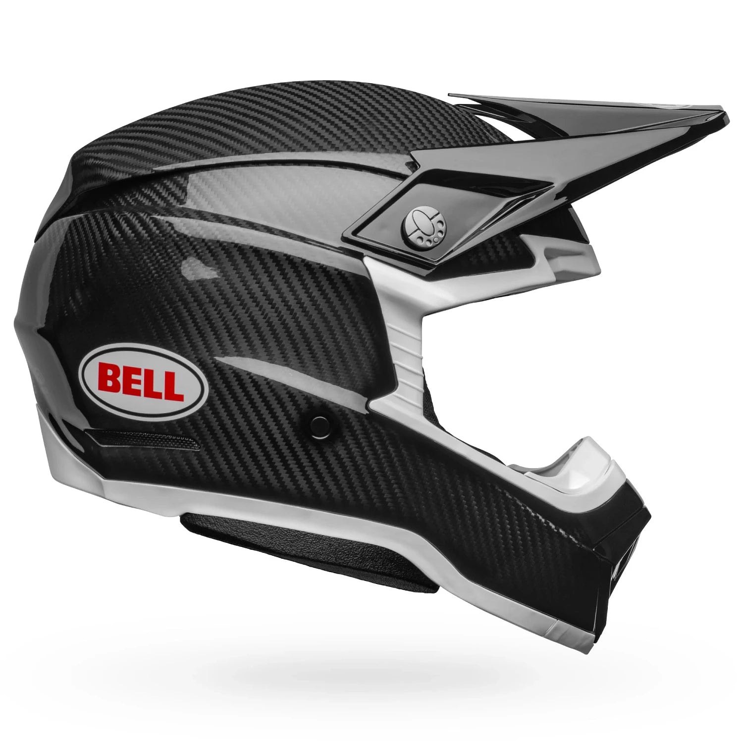 Bell MX Moto-10 Spherical Mips Adult Helmet (Gloss Black Carbon/White)