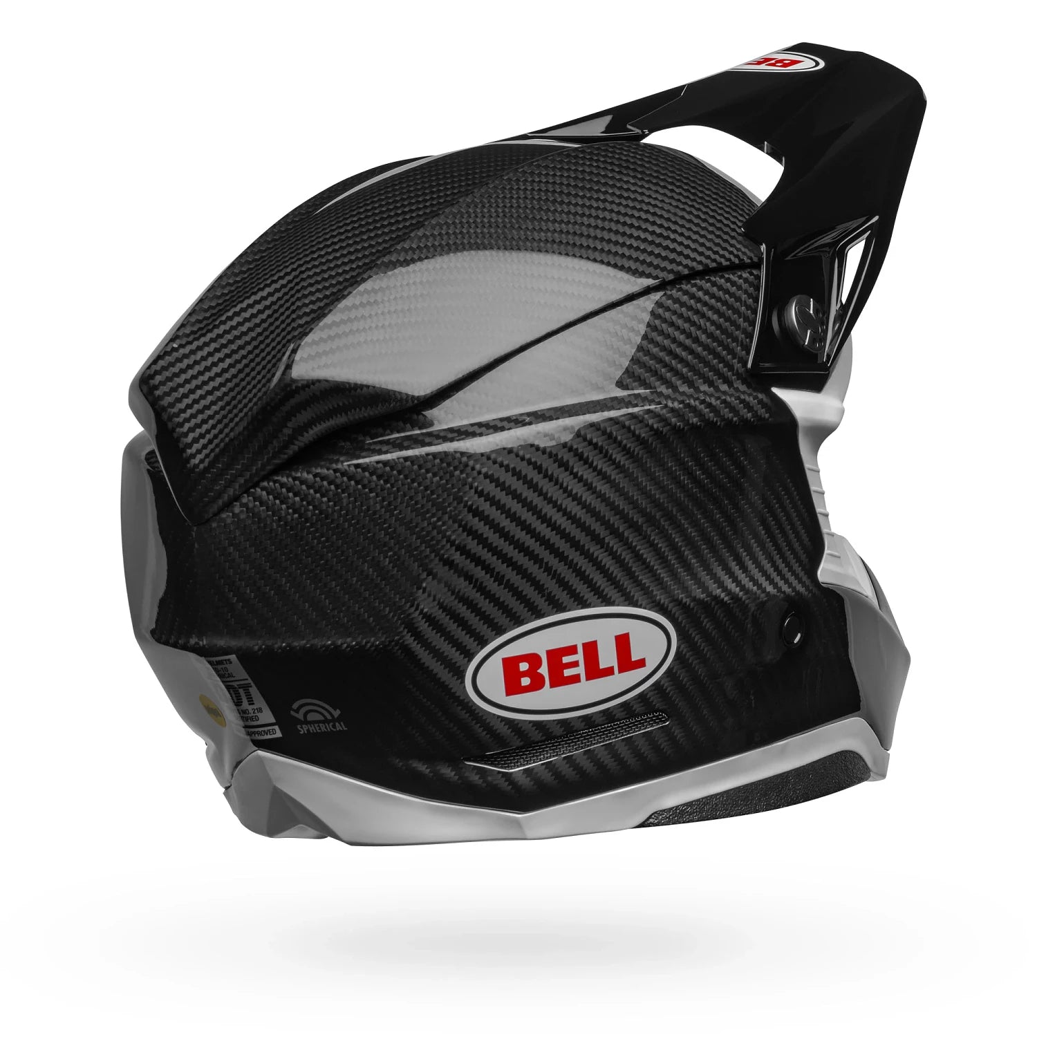 Bell MX Moto-10 Spherical Mips Adult Helmet (Gloss Black Carbon/White)