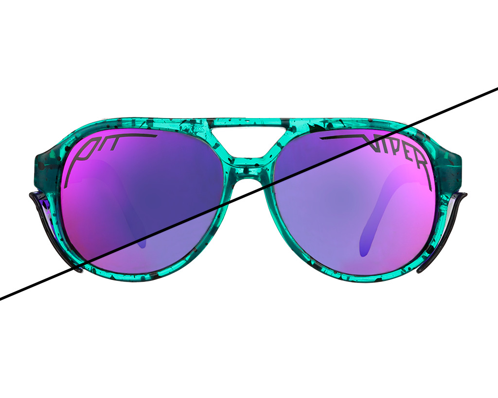 "The 6 to Midnight Photochromic Exciters sunglasses transitioning from clear to dark"