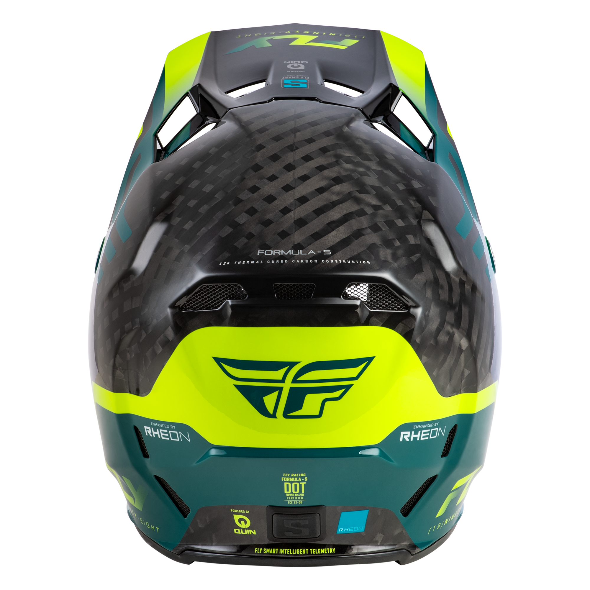 Formula S Byte Carbon Helmet - Carbon/Teal/Lime