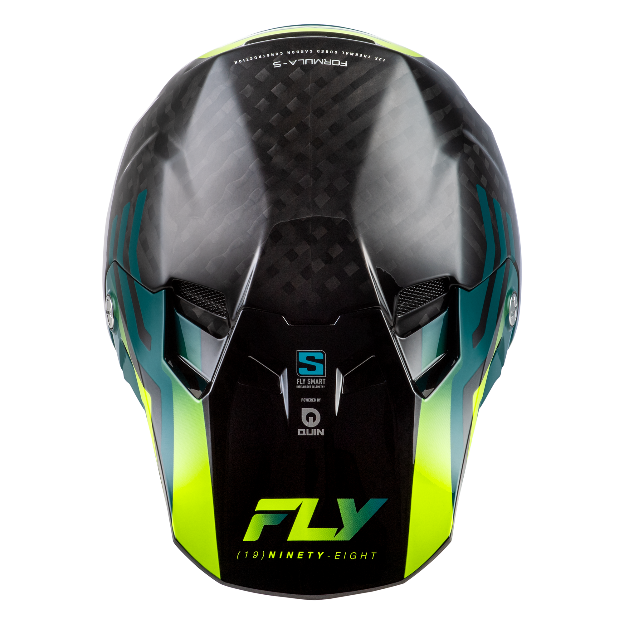 Formula S Byte Carbon Helmet - Carbon/Teal/Lime