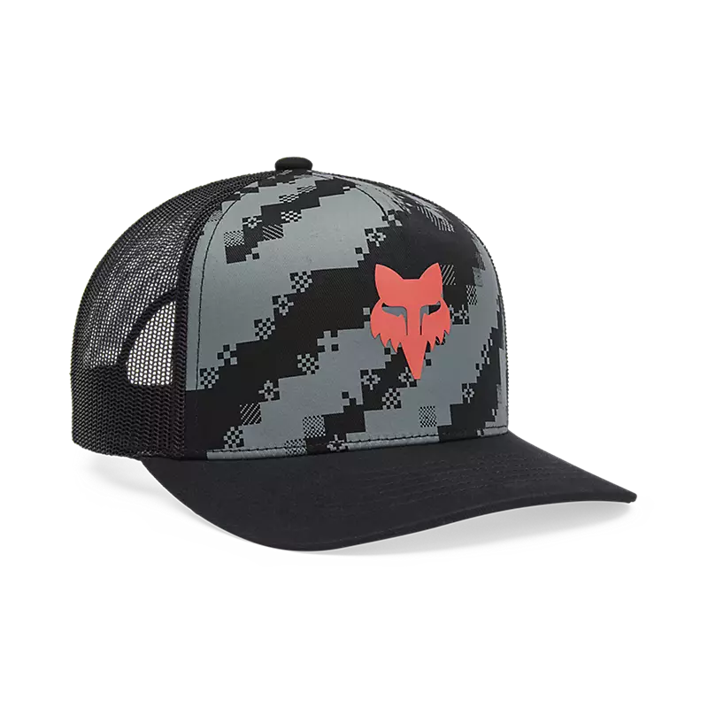Fox Image Trucker Hat - Black