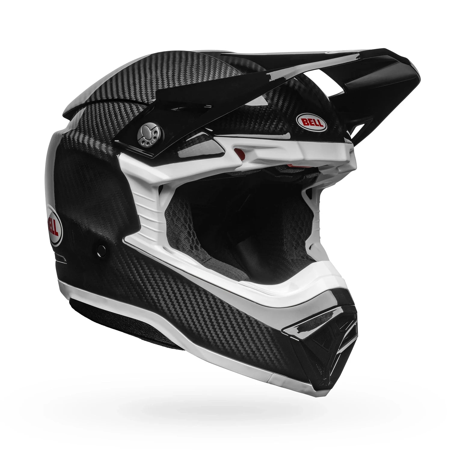 Bell MX Moto-10 Spherical Mips Adult Helmet (Gloss Black Carbon/White)