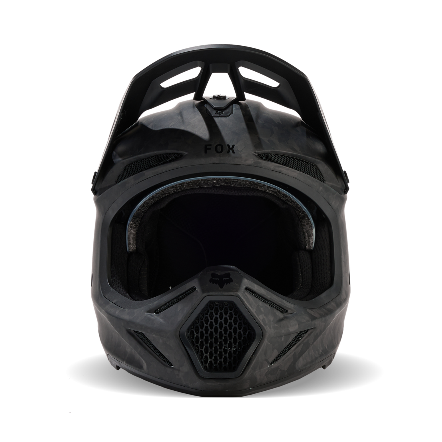 FOX V3 RS CARBON SOLID HELMET - MATTE BLACK