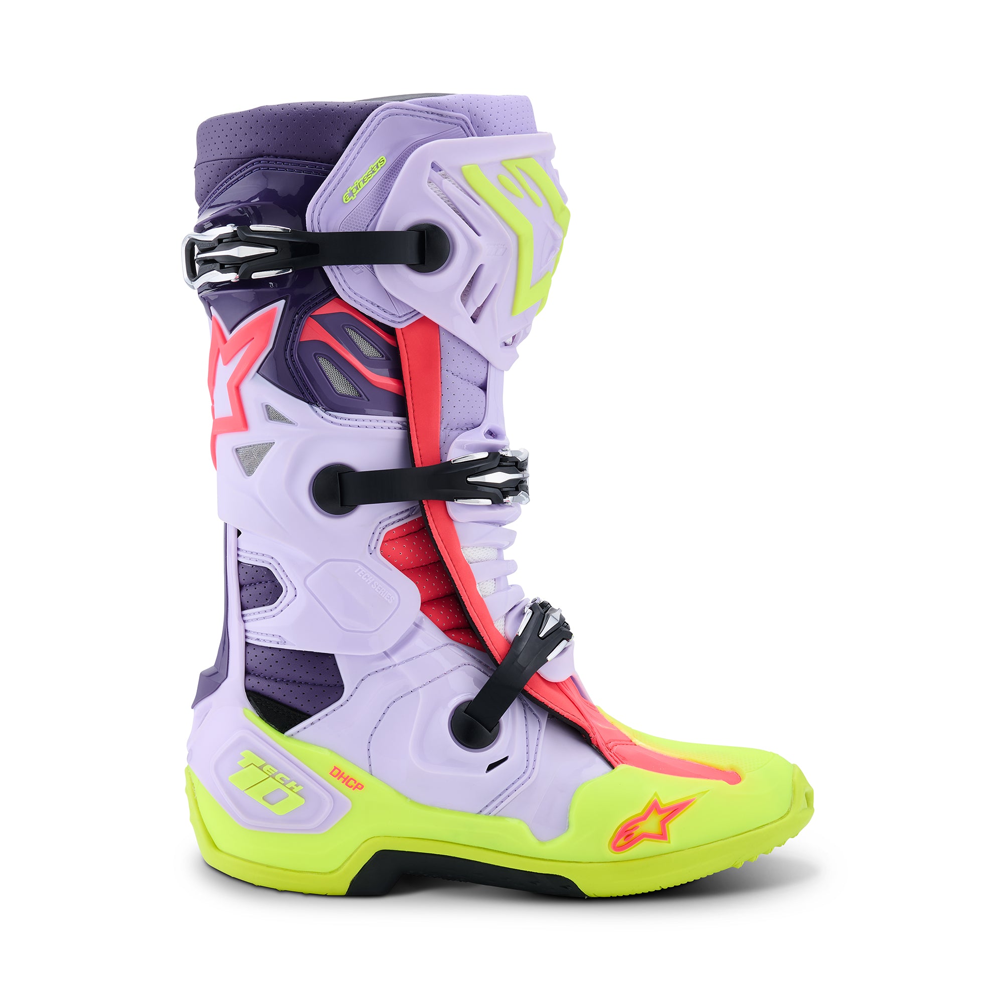 Alpinestars Tech 10 Supervented Boots - Purple Yellow Fluo Diva Pink - view 2
