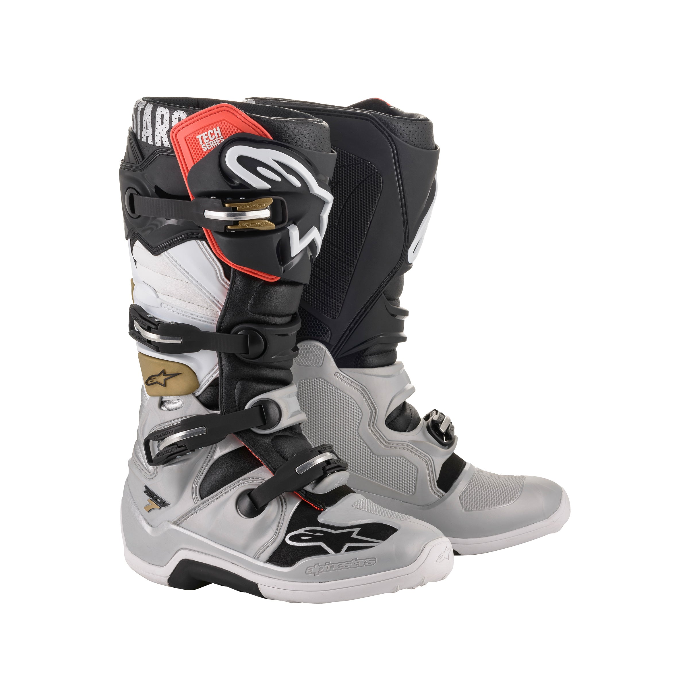 Alpinestars Tech 7 - Black Silver White Gold Boots Alpinestars motocross boots
