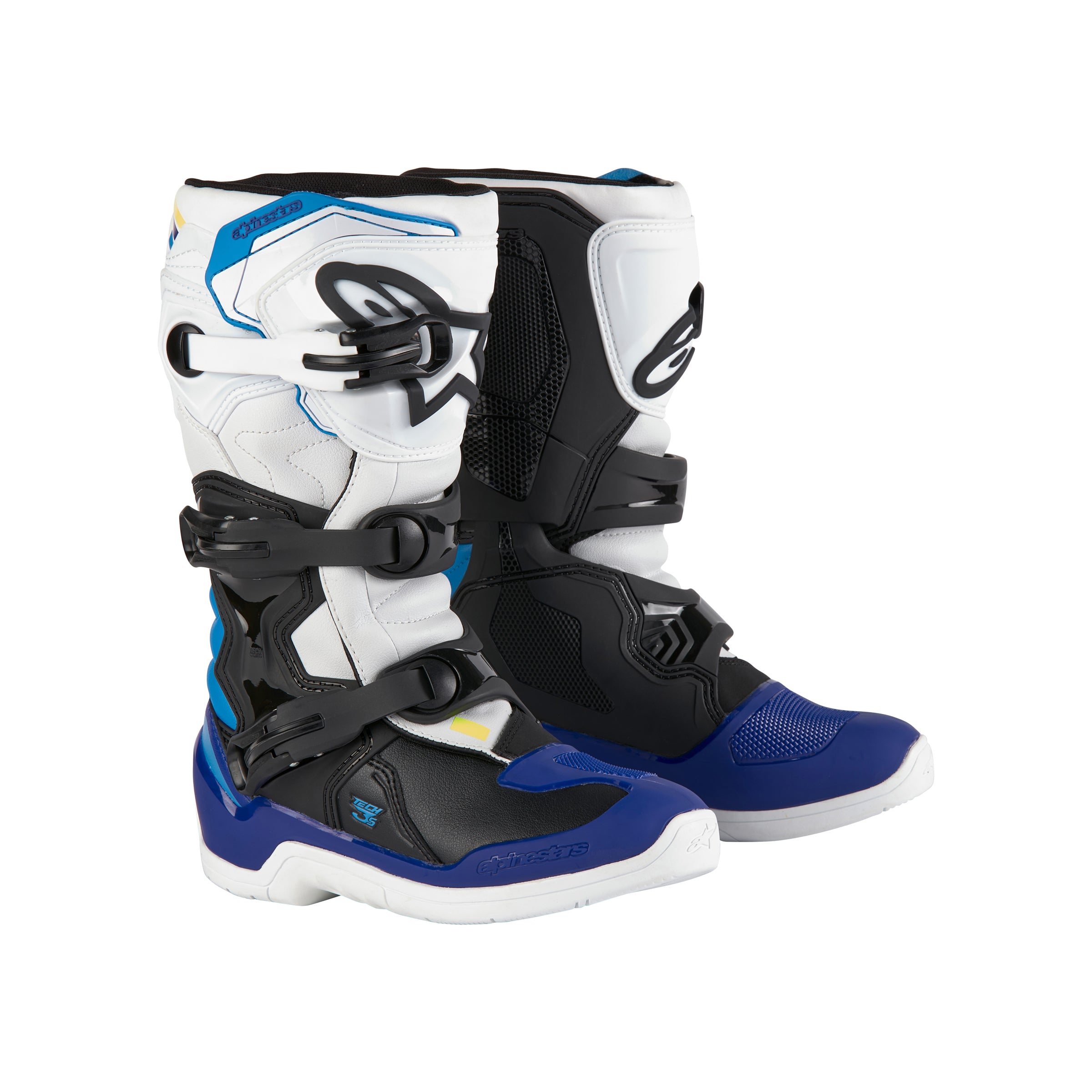 Alpinestars Tech 3S Youth - White Black Enamel Blue Boots
