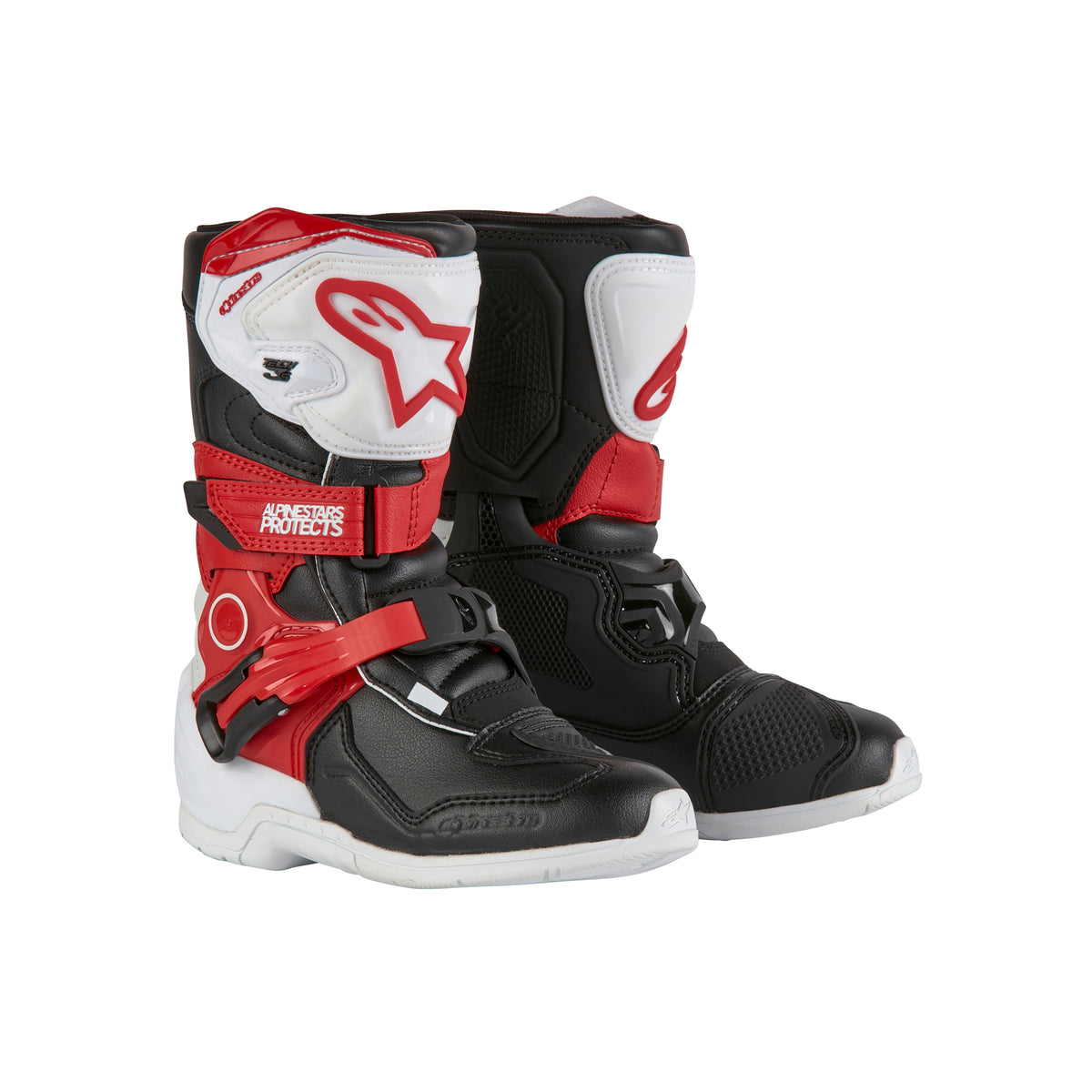 Alpinestars Tech 3S Kids Boots - White Black Bright Red