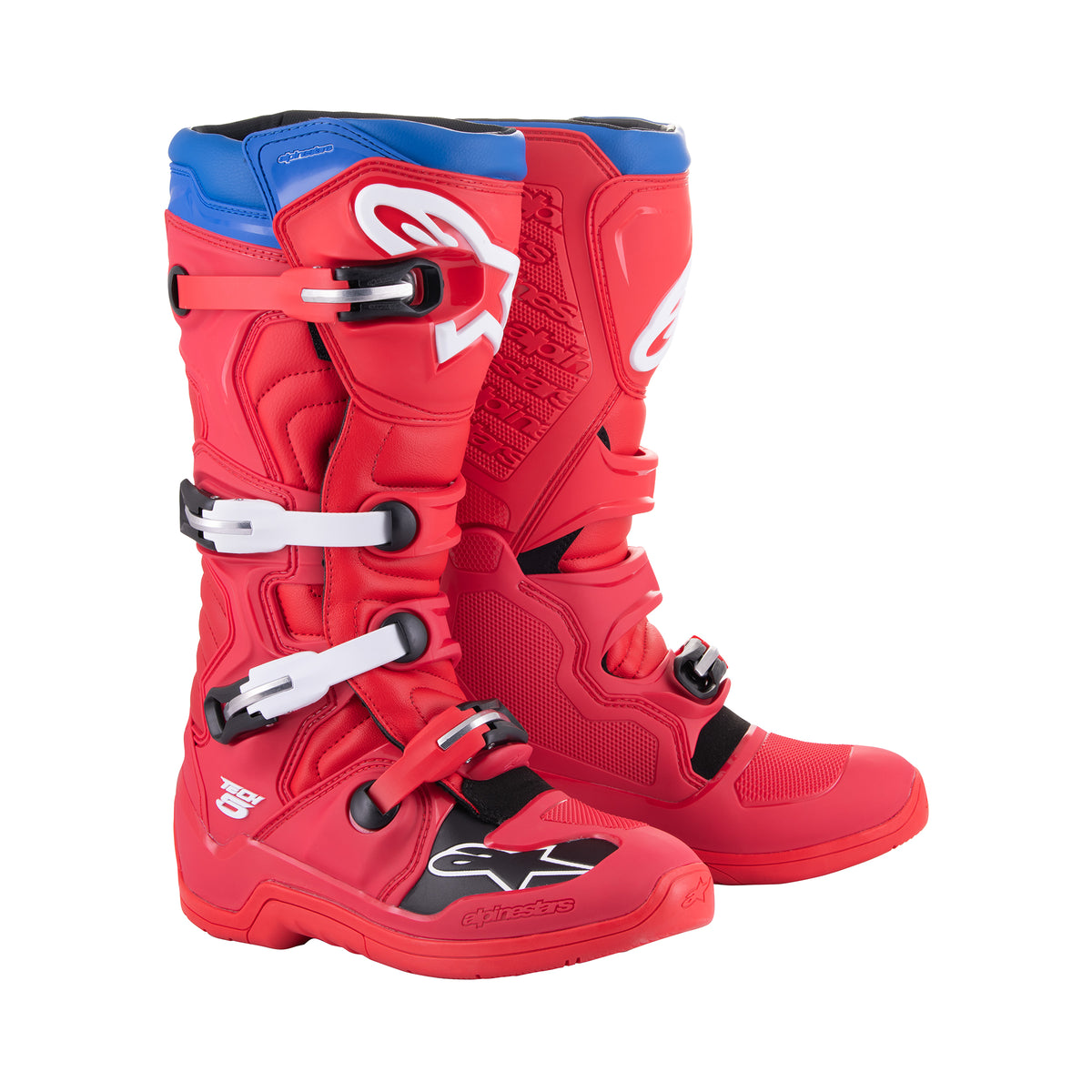 Alpinestars Tech 5 Boots - Bright Red Dark Red Alpine Blu
