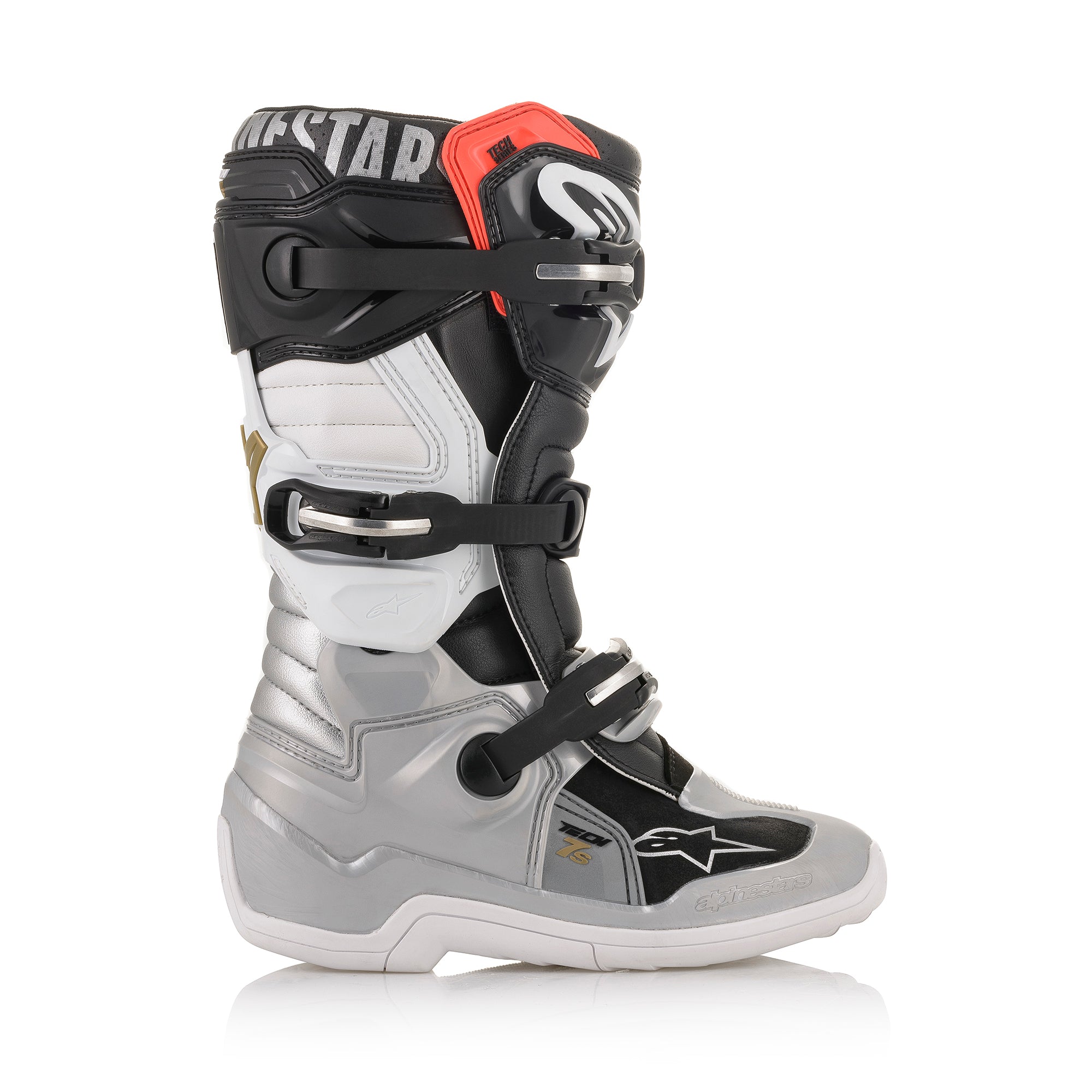 Alpinestars Tech 7S Youth - Black Silver White Gold Boots