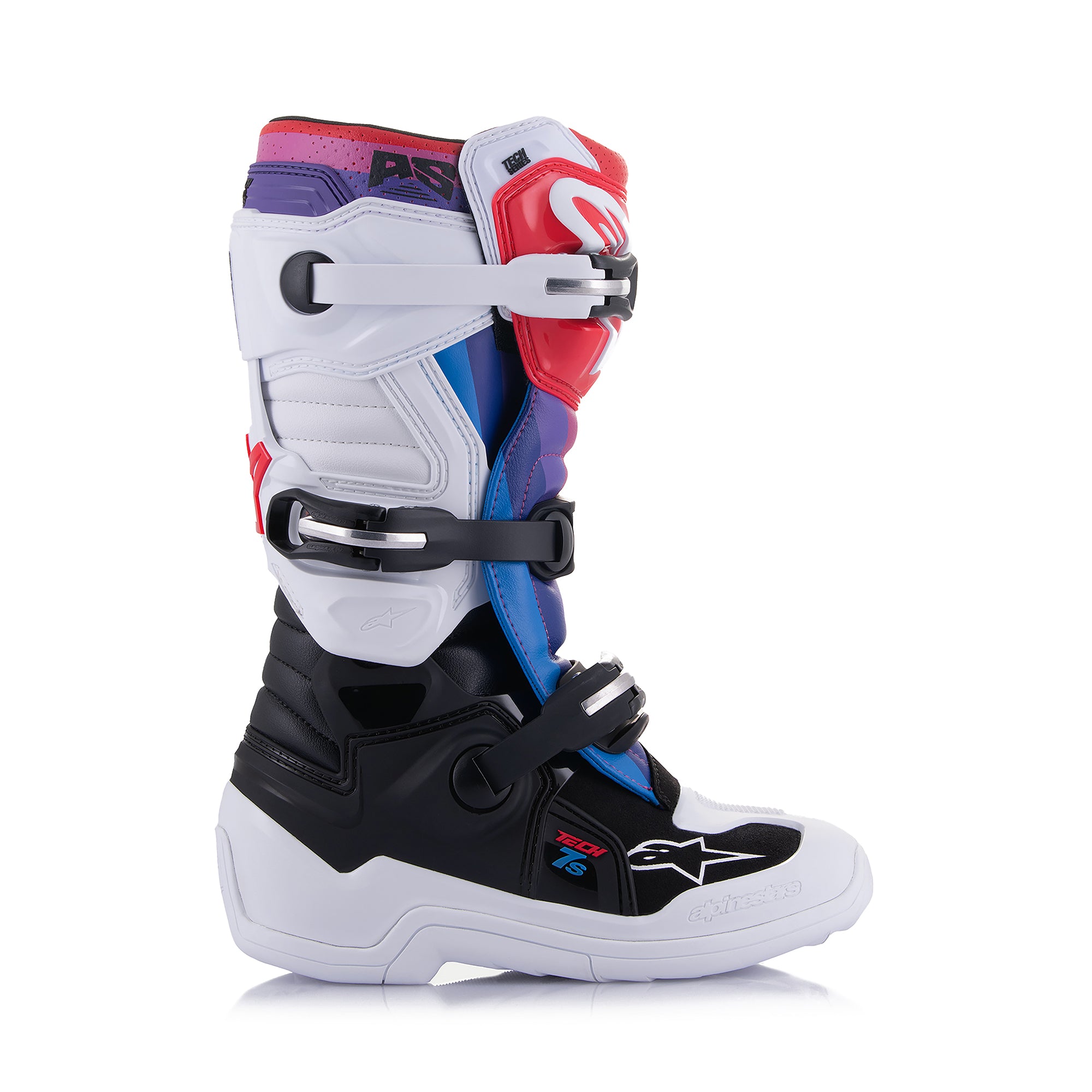 Alpinestars Tech 7S Youth - White Black Rainbow Boots