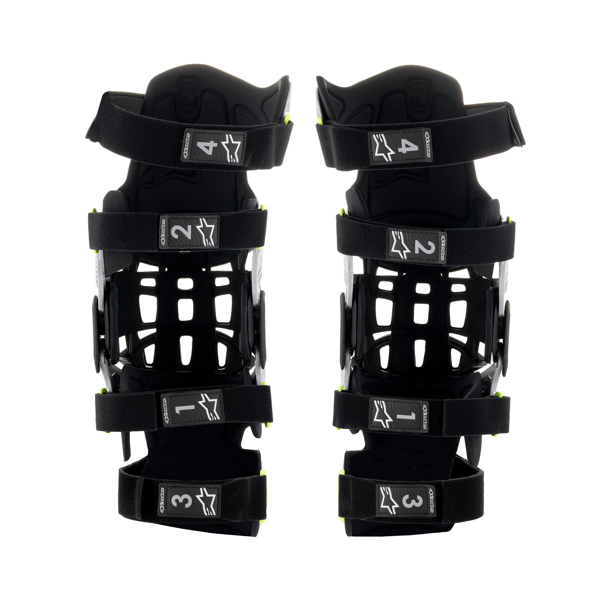 Alpinestars Bionic-7 Knee Brace Set - Silver Yellow Fluo