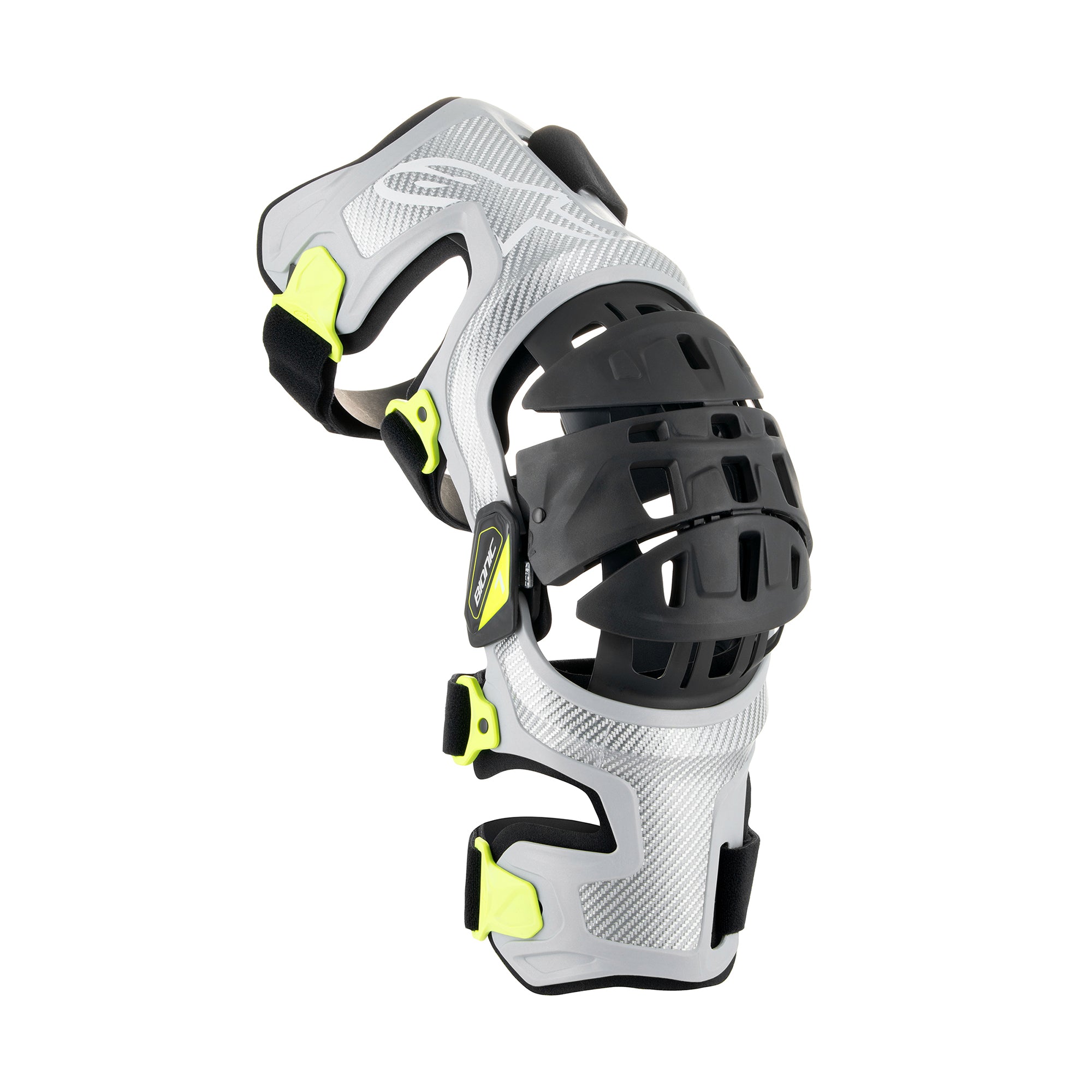 Alpinestars Bionic-7 Knee Brace Set - Silver Yellow Fluo