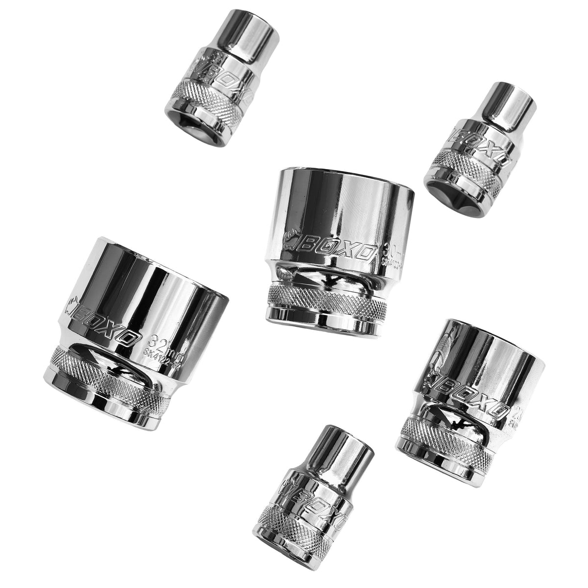 BOXO 19Pc 12PT 1/2" Shallow Socket Set