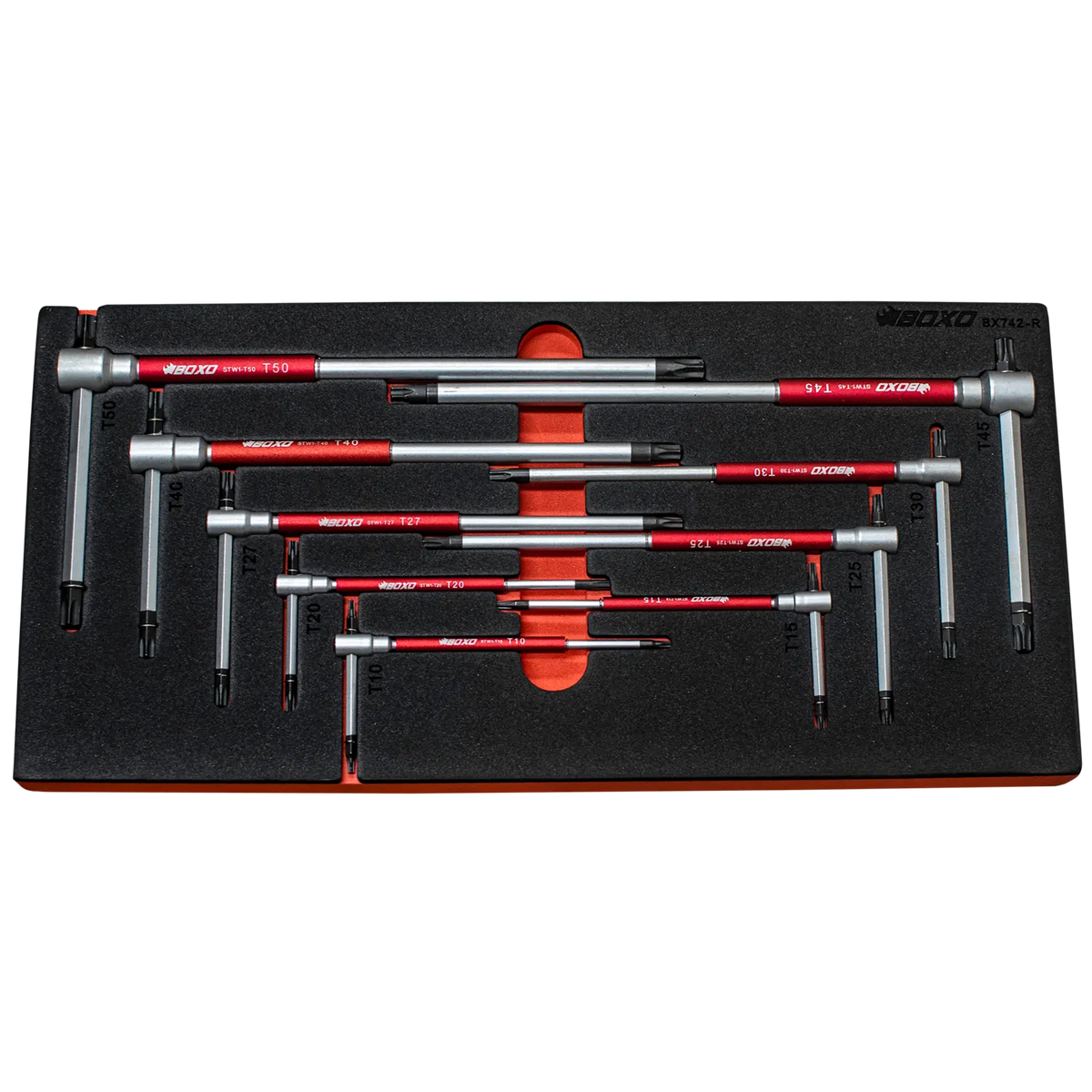 BOXO 9Pc 3-Way Spinner Torx T-Handle Wrench Set
