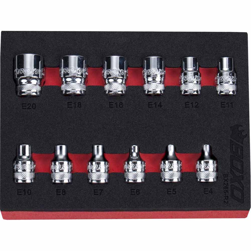 BOXO 12Pc 3/8" E-Torx Socket Set