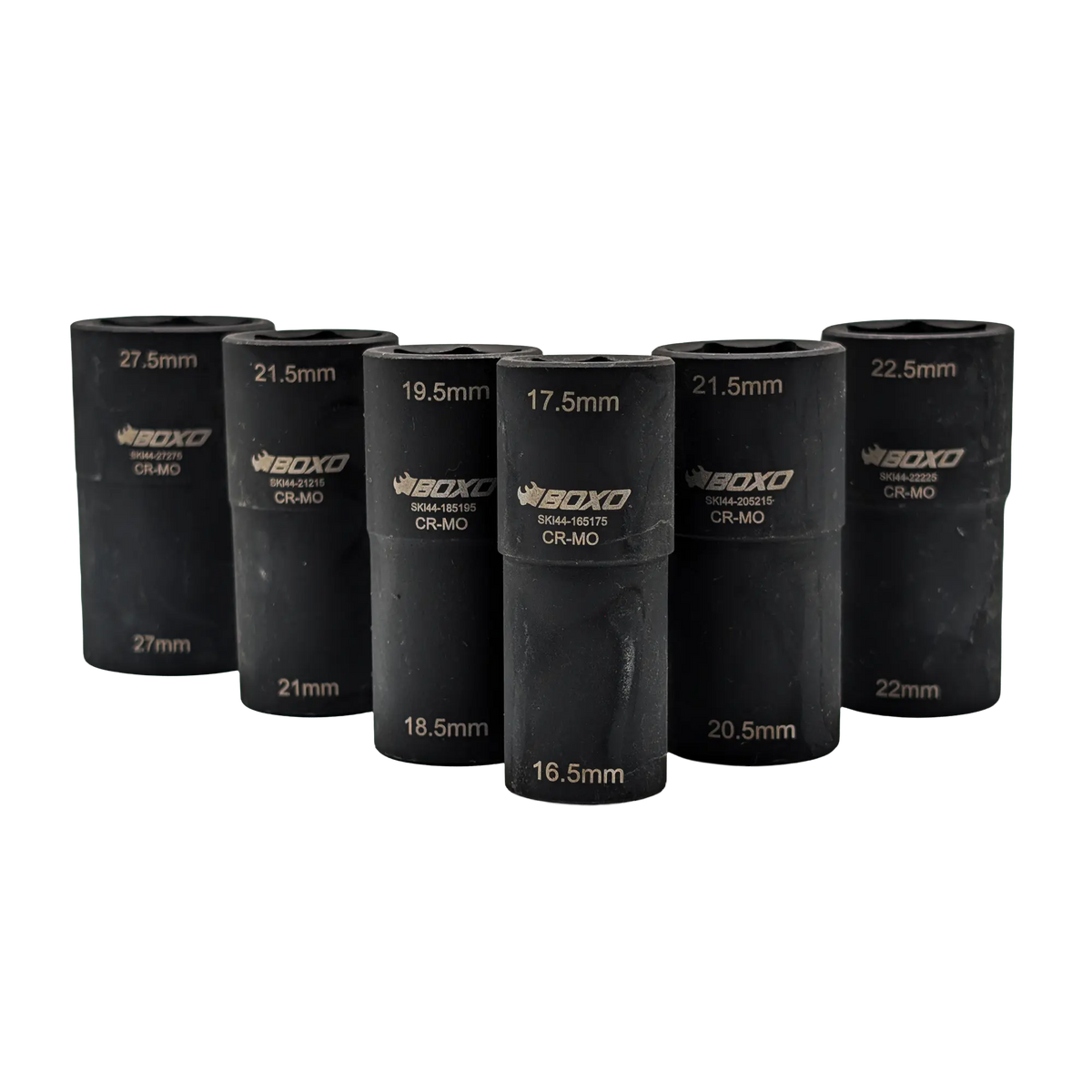 BOXO 7Pc 1/2" 6Pt Impact Flip Socket Set