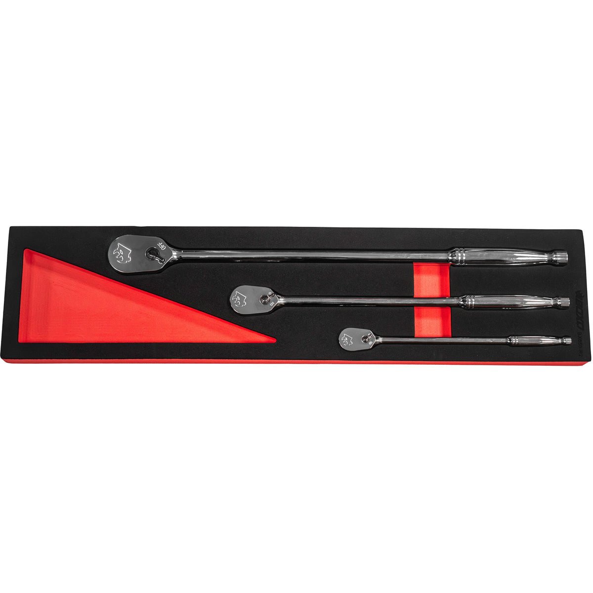 BOXO 3Pc 1/4", 3/8" & 1/2" 90T Long Reach Ratchet Set