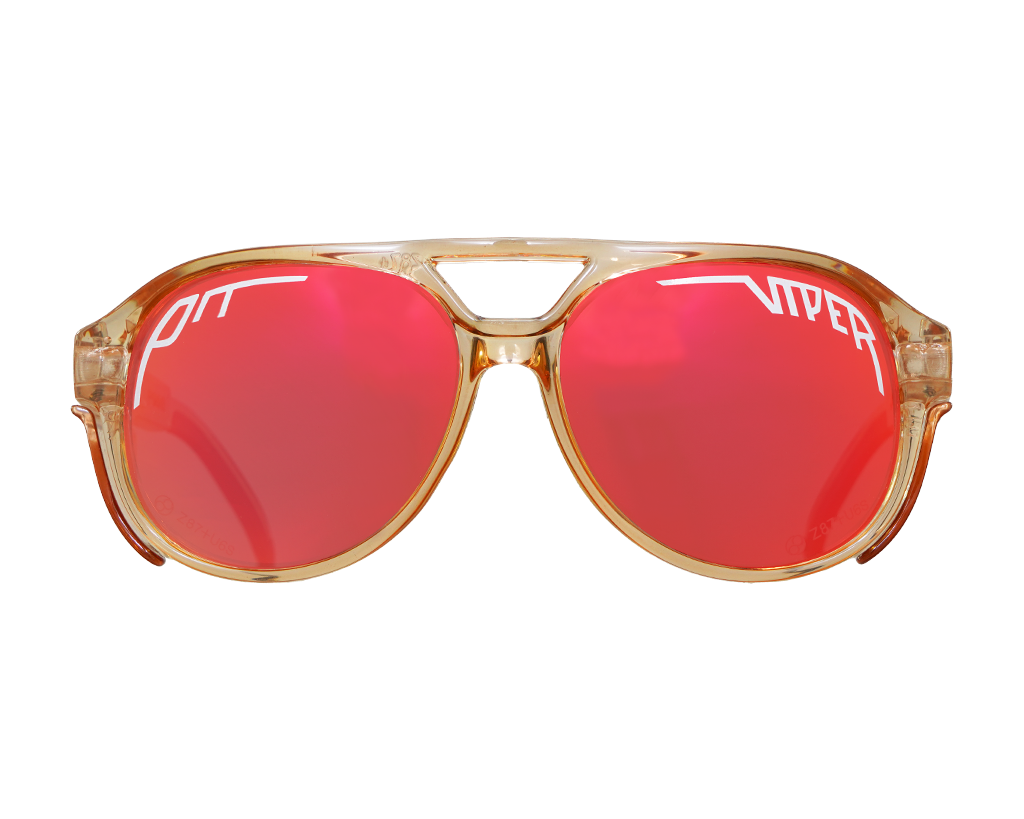 "The Corduroy Polarized Exciters sunglasses on a white background"