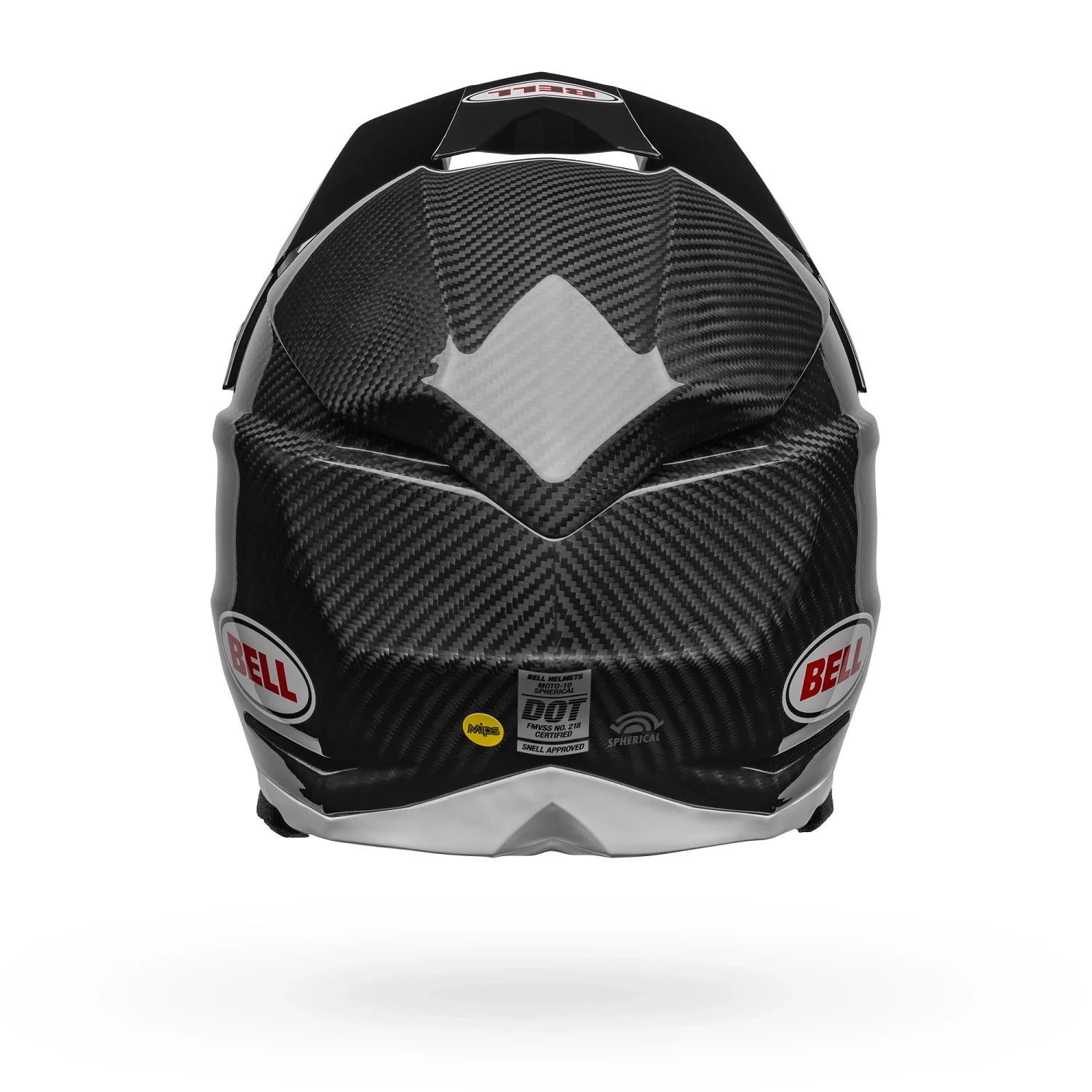 Bell MX Moto-10 Spherical Mips Adult Helmet (Gloss Black Carbon/White)