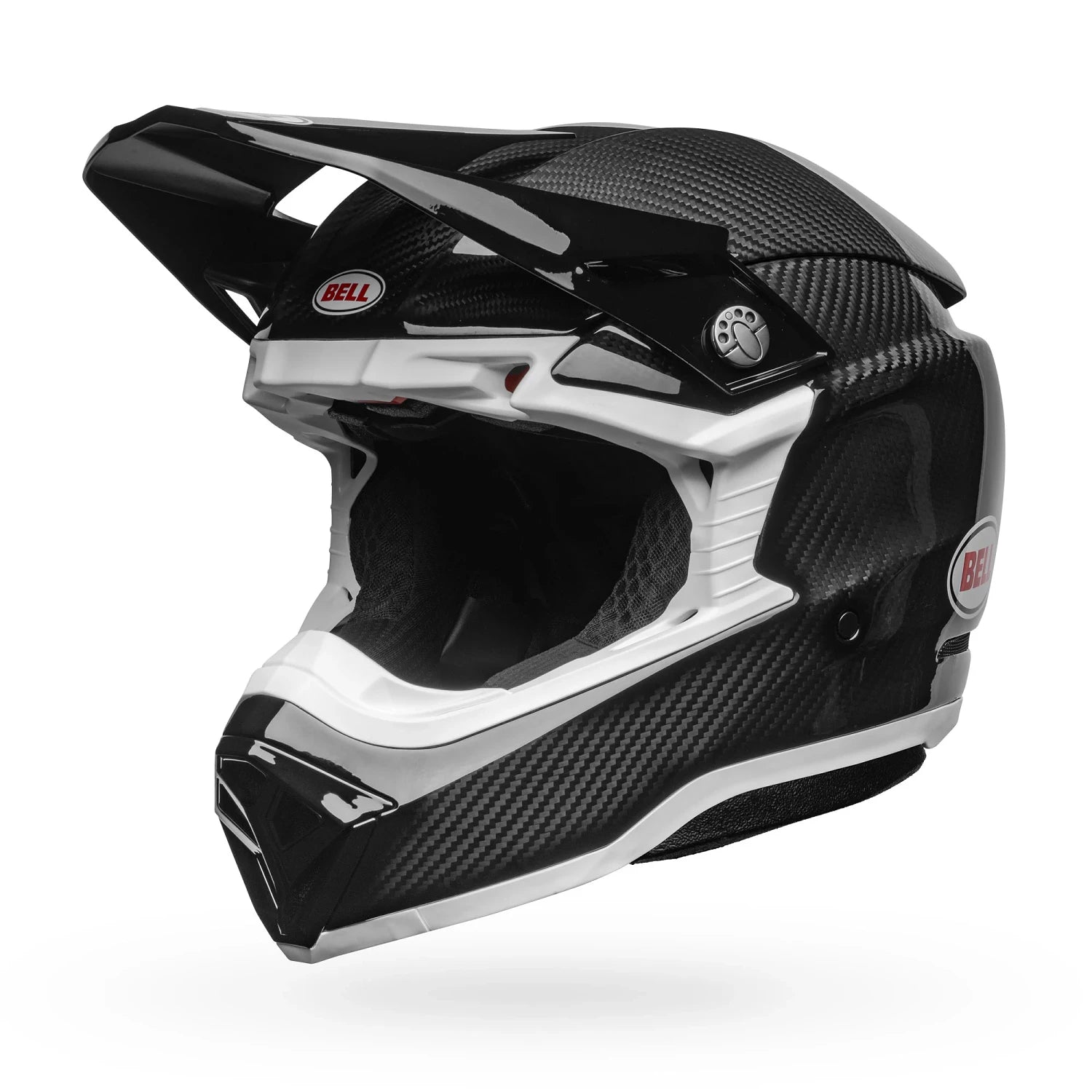 Bell MX Moto-10 Spherical Mips Adult Helmet (Gloss Black Carbon/White)