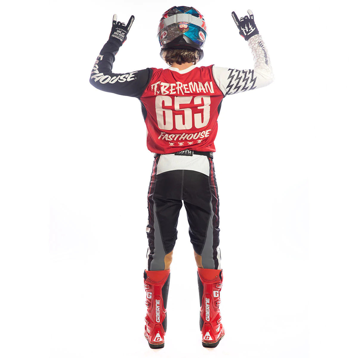 Youth Raven Bereman Long Sleeve Jersey - Cream/Red