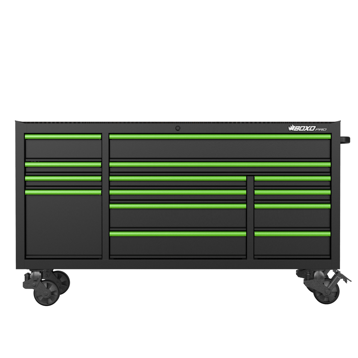BOXO PRO 72" Gloss Finish 14 Drawer Roll Cabinet - Various Trim Options Available