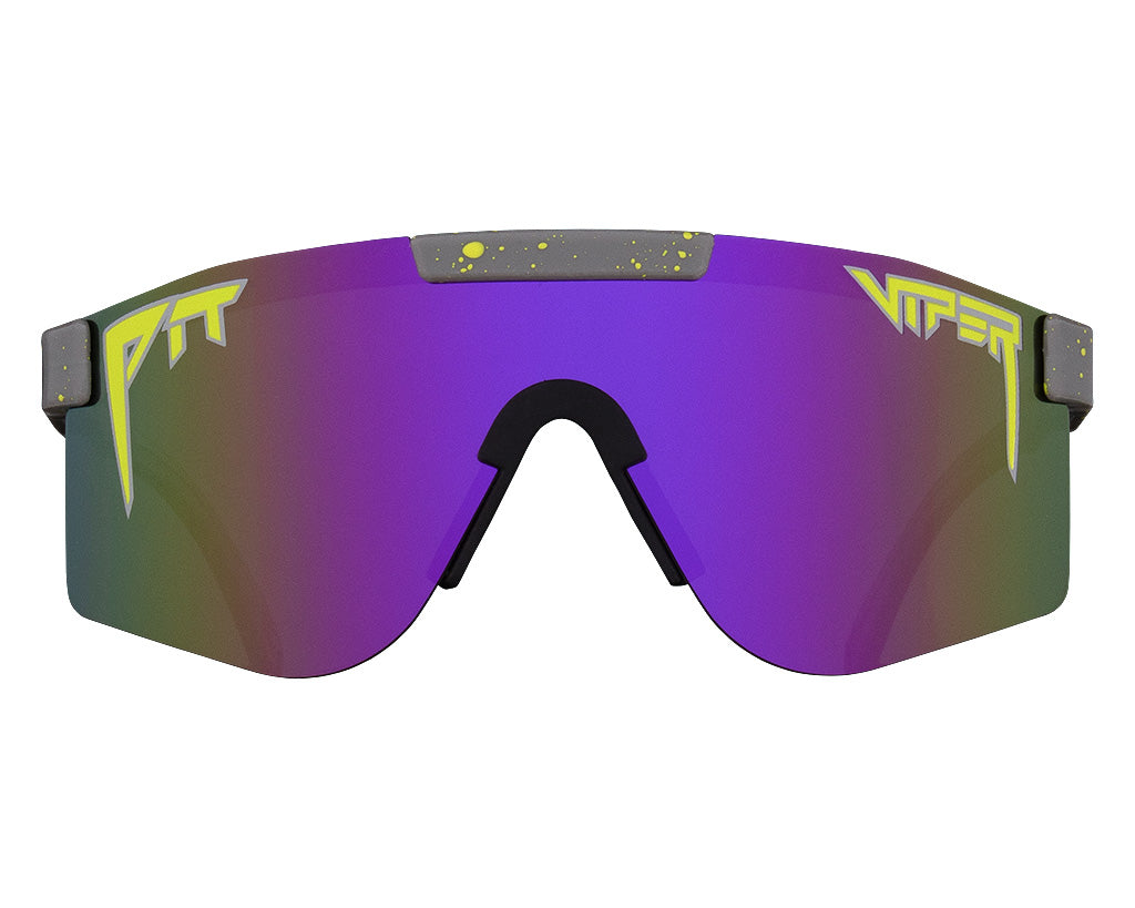 Polarized Double Wide Sunglasses with Reflective Lenses on White Background