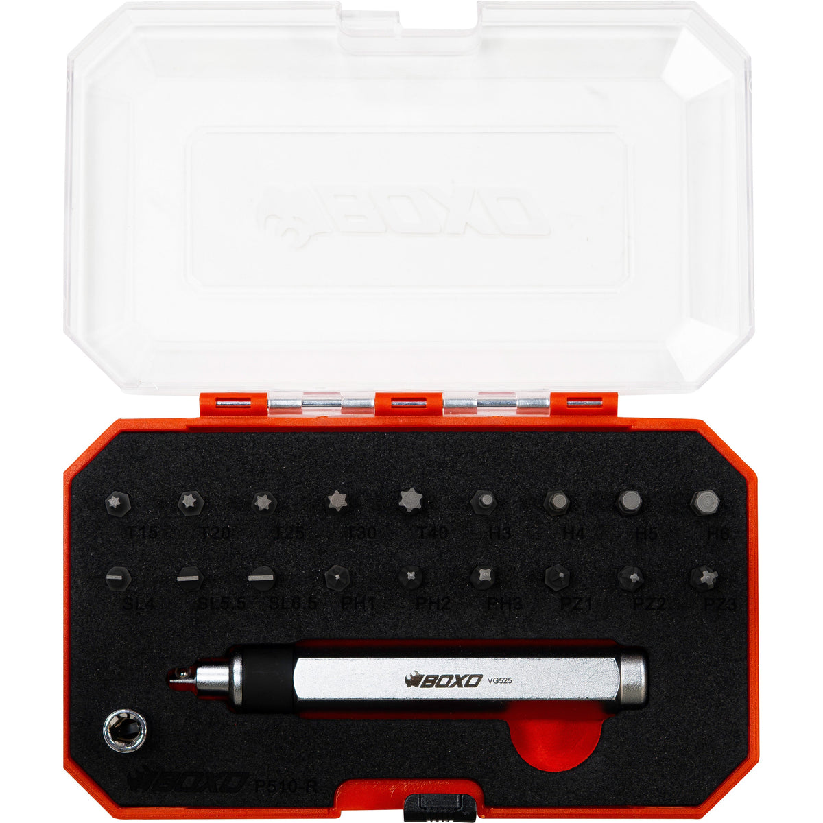 BOXO 20Pc 1/4" Impact Driver & Bit Set