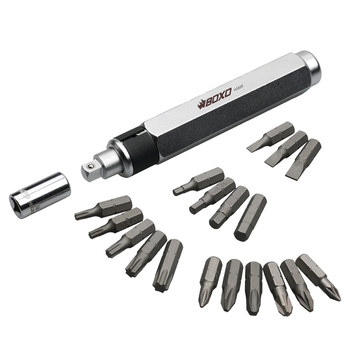 BOXO 20Pc 1/4" Impact Driver & Bit Set