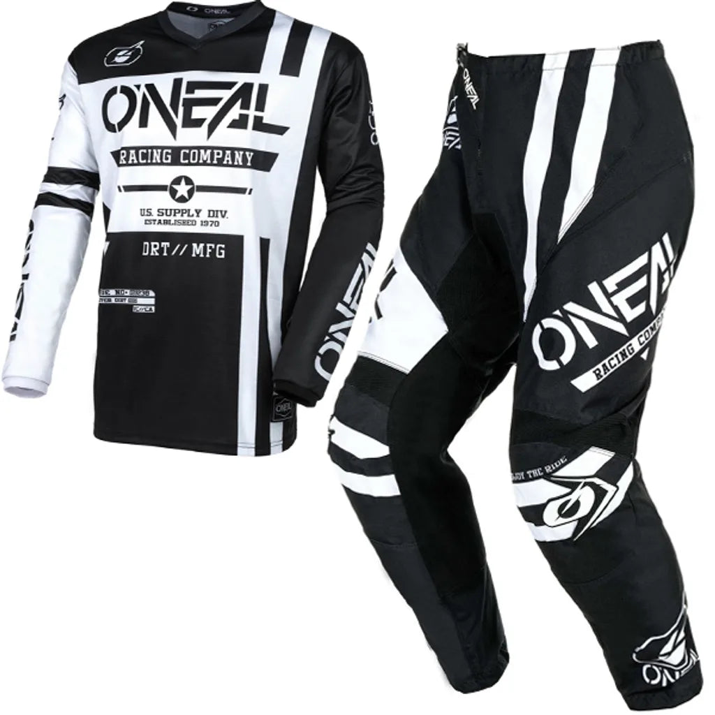 Black and White Element Jersey Warhawk V24Kit Combo