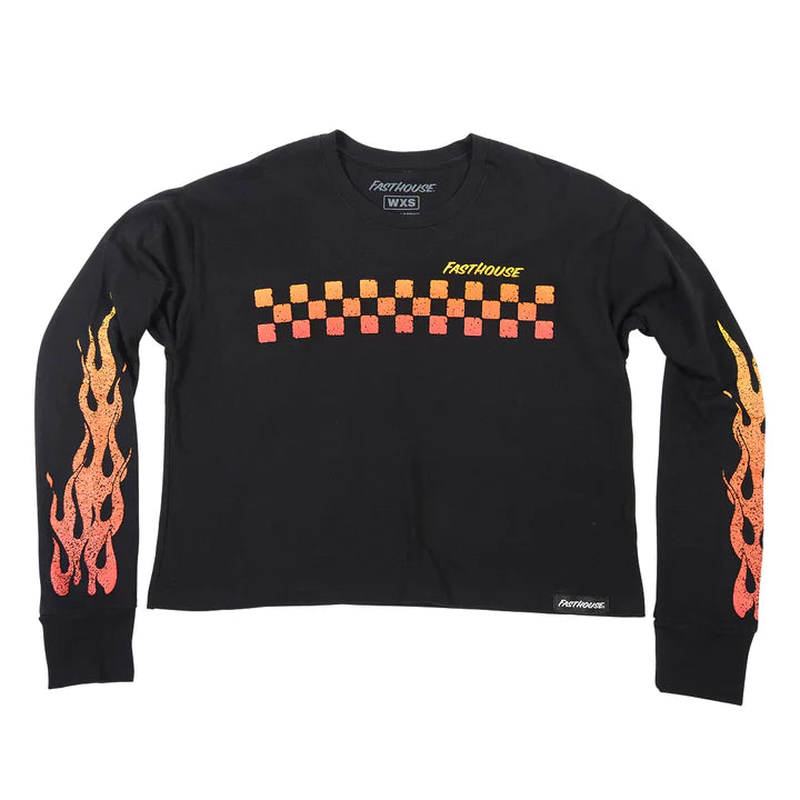 Ricky Women's LS Crop Tee - Black