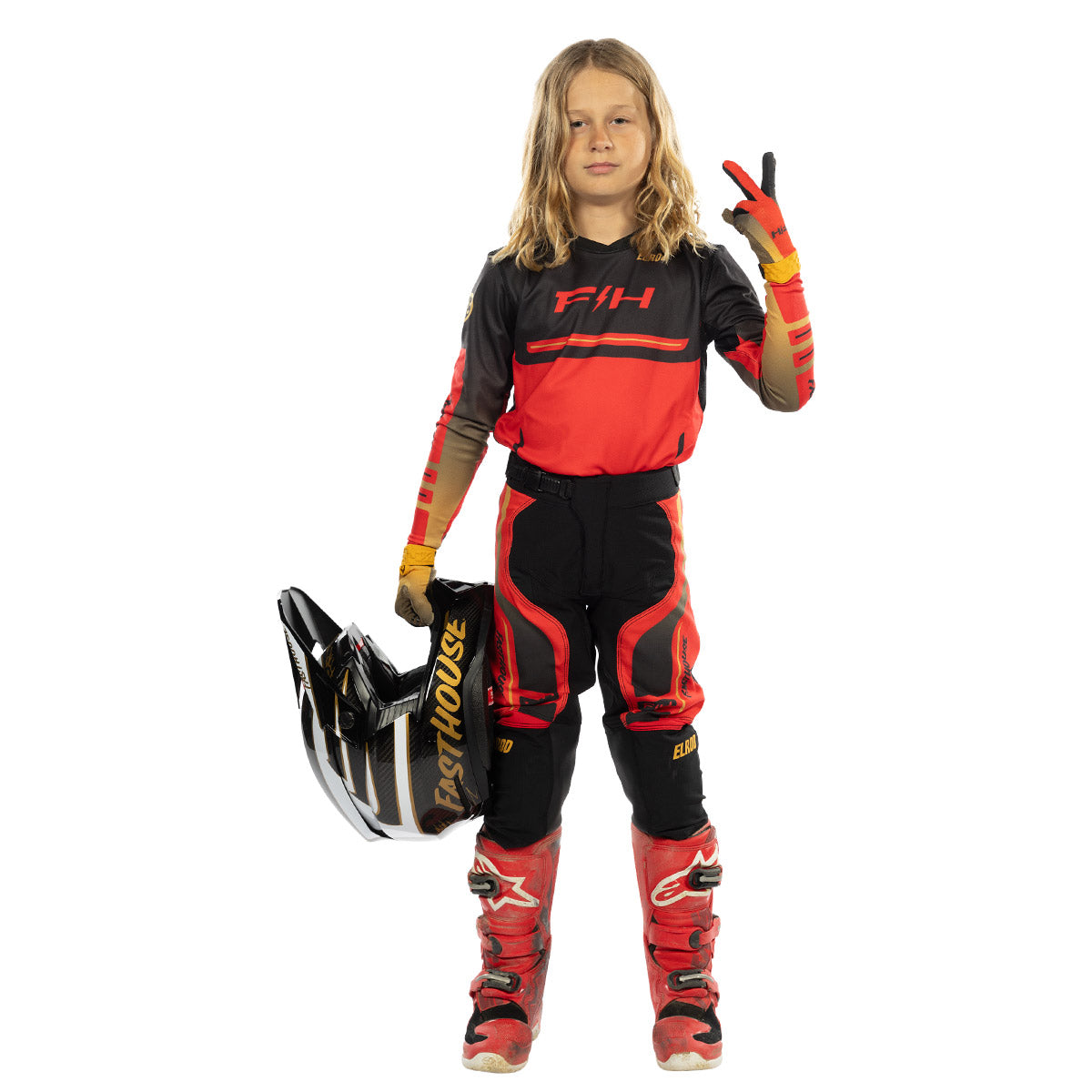 Elrod React Youth Pant - Racing Red/Black