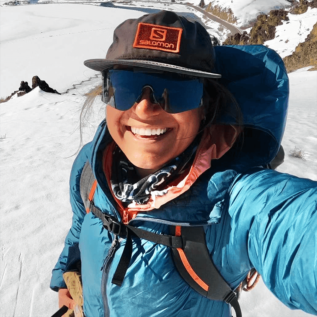 / Polarized Mirror | Woman in the mountains posing wearing Pit Viper Sunglasses