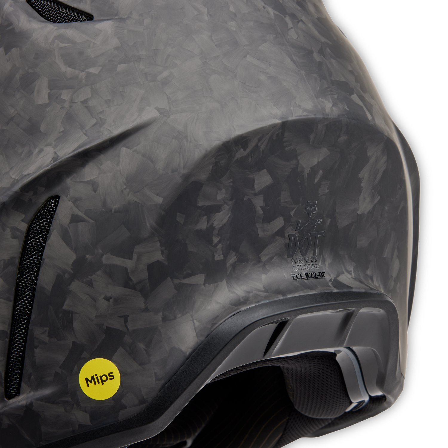 FOX V3 RS CARBON SOLID HELMET - MATTE BLACK