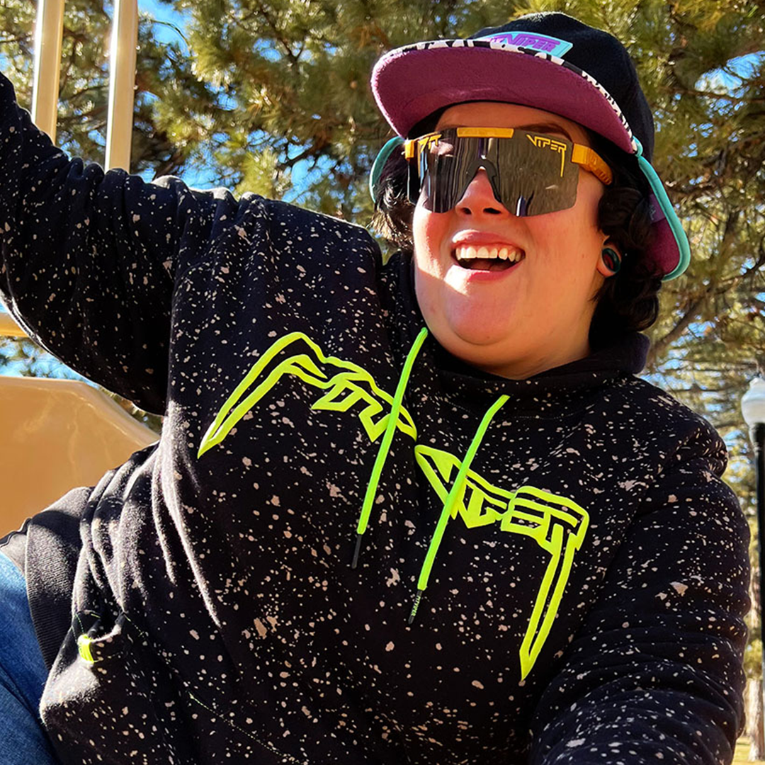 Narrow / Polarized Smoke | Woman posing in The Kumquat Original from Pit Viper Sunglasses