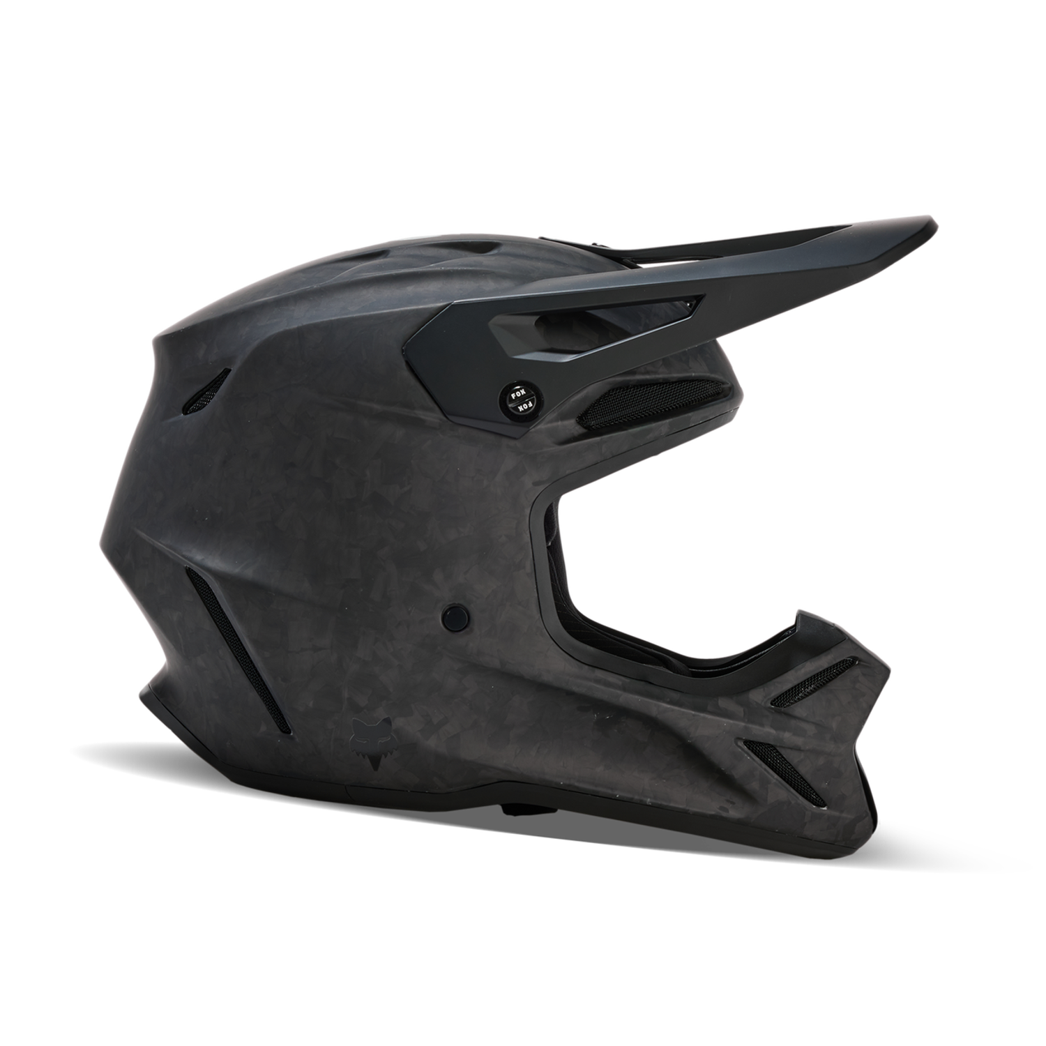 FOX V3 RS CARBON SOLID HELMET - MATTE BLACK