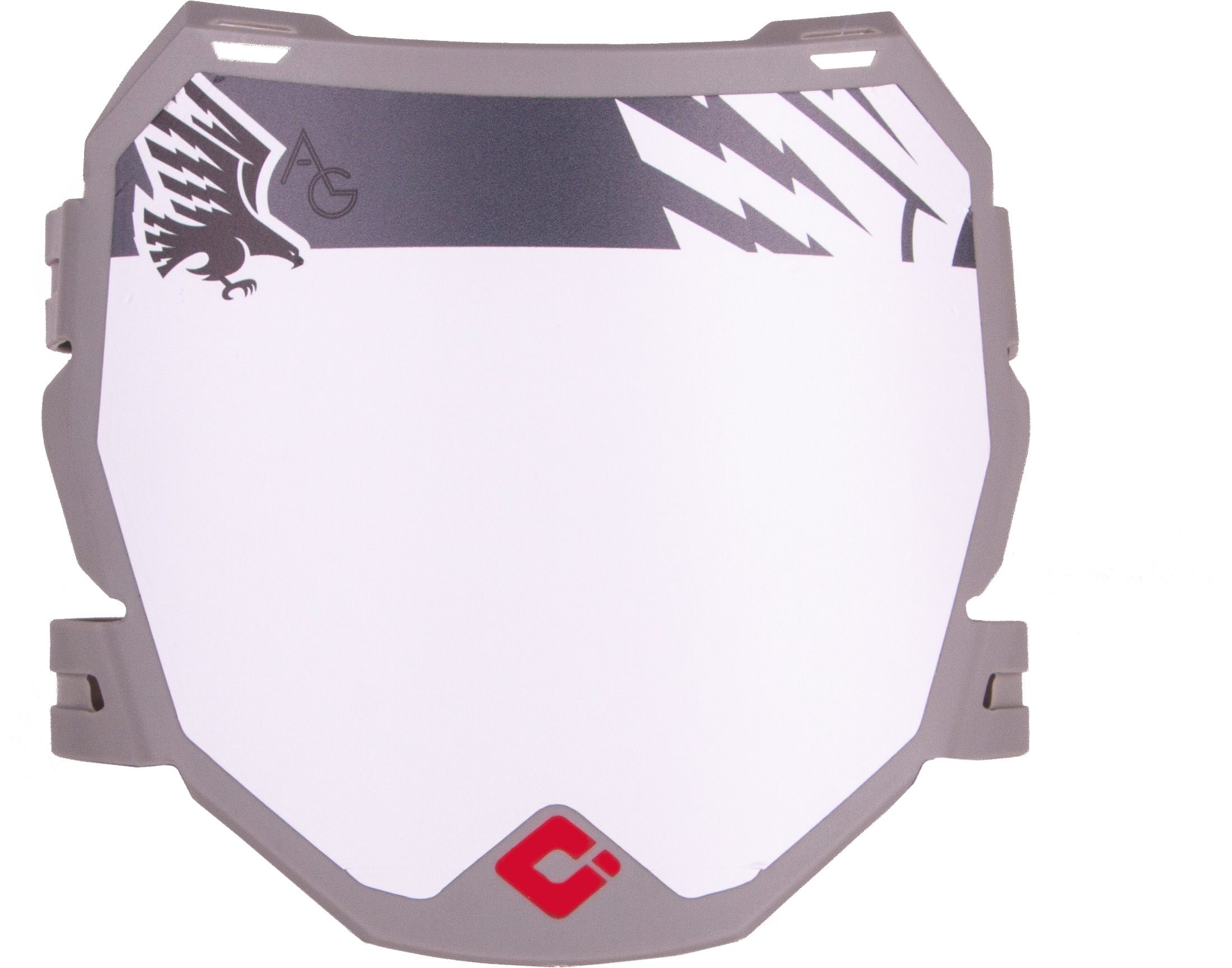 DH Number Plate displayed on a flat surface, featuring a sleek design with clear numbers and a durable finish.